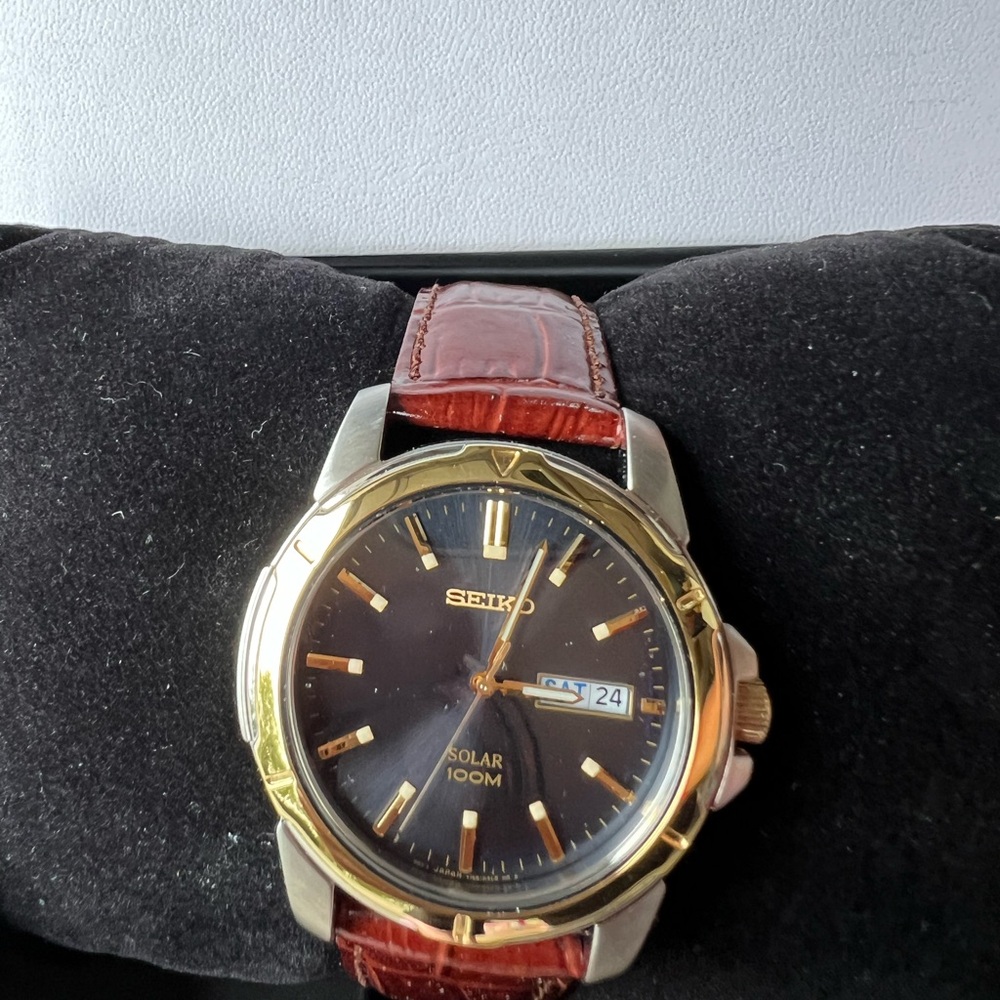 Men’s Seiko - WR, 100M, Solar watch - retails at 168.75$ - NWT.  
- 120$